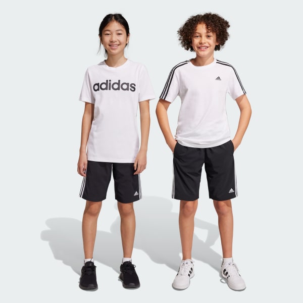 สีดำ กางเกงขาสั้นผ้าทอ Essentials 3-Stripes