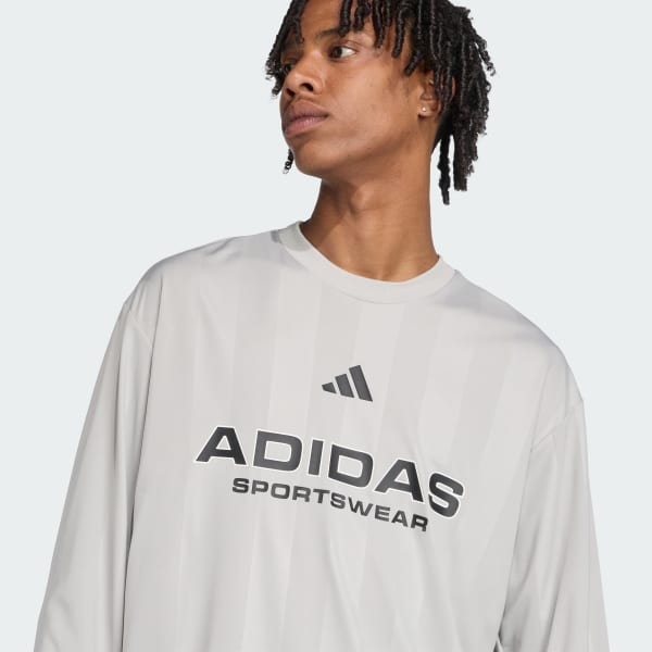 adidas Long Sleeve Jacquard Jersey - Grey | Free Shipping with
