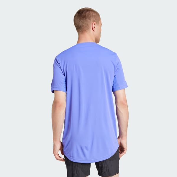 Blue Club 3-Stripes Tennis Tee