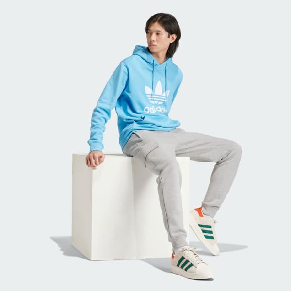 Azul Polera con Capucha Adicolor Classics Trifolio