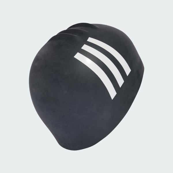 Noir Bonnet de bain adidas 3-Stripes