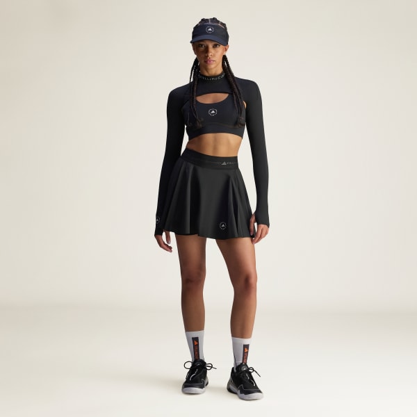 Noir Jupe-short plissée de training adidas by Stella McCartney