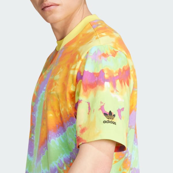 Polera Tie-Dyed Manga Corta Amarillo adidas adidas Chile