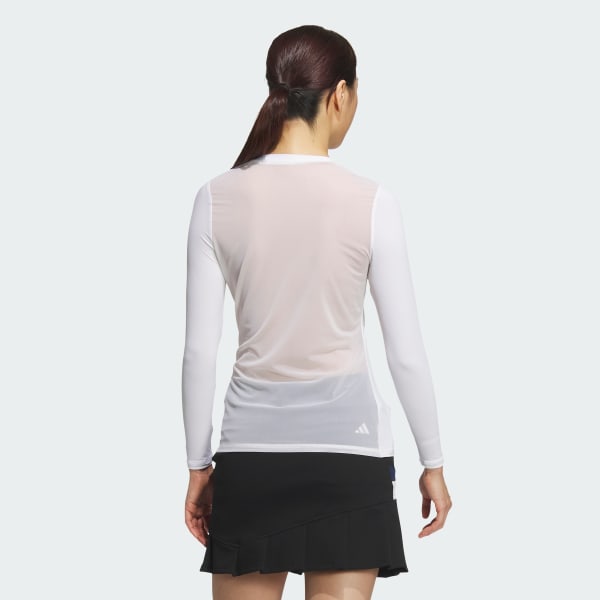 White 메쉬 백 긴팔 베이스레이어