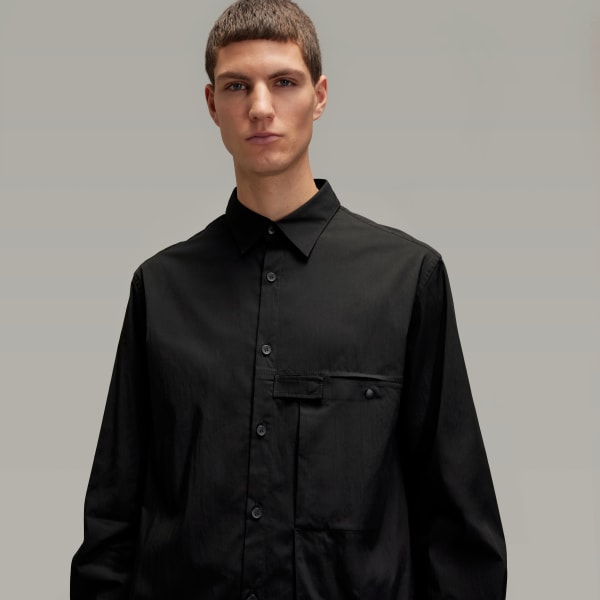 adidas Y-3 Pleated Pocket Shirt - Black | Free Shipping with