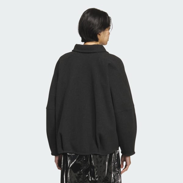 グレー ラックスフロー オールデイズ ルーズフィット ウール風のウーブンジャケット