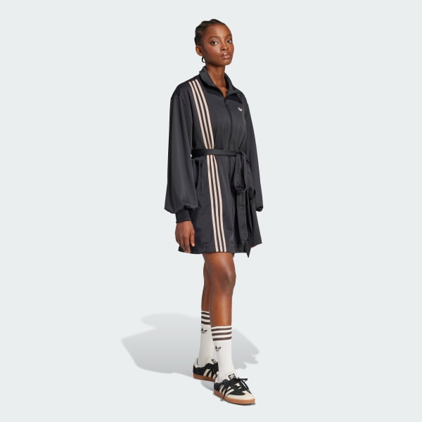 Black 3-Stripes Wrapped Track Suit Dress