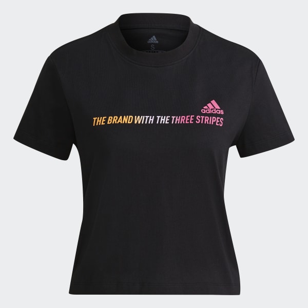 Adidas cropped on sale tee black