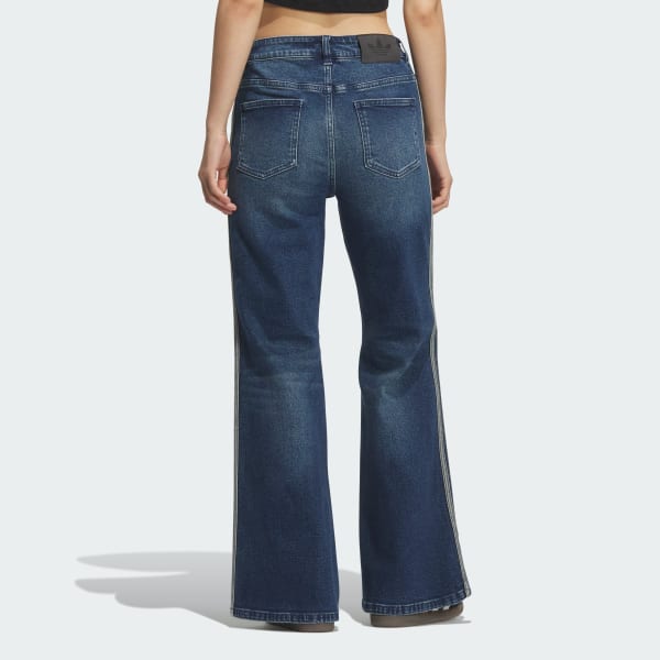 Blue WASHED FLAIR PANT