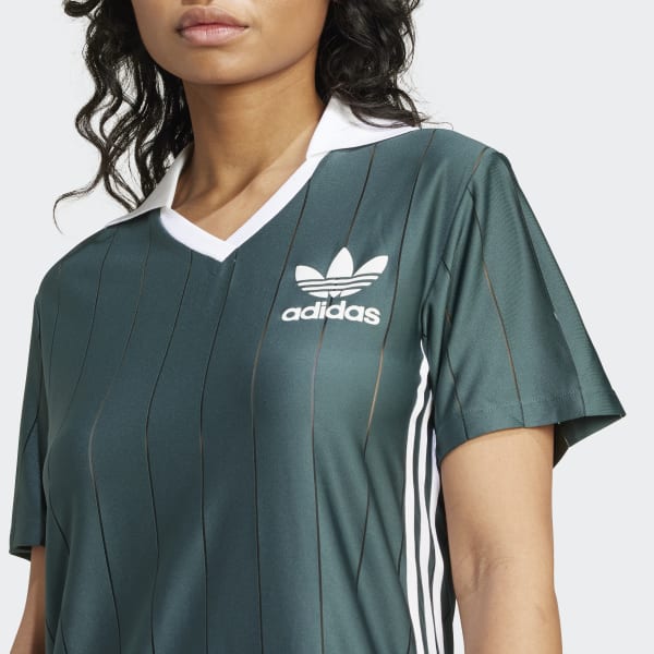 adidas Adicolor 3-Stripes Pinstripe Dress - Green | adidas adidas Adicolor 3-Stripes Pinstripe Dress - Green | adidas