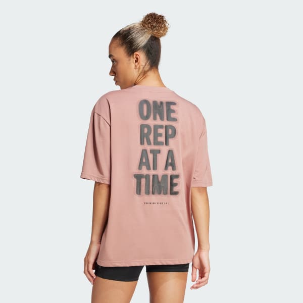 Merah-muda T-Shirt Training Grafis Climacool One Rep at a Time