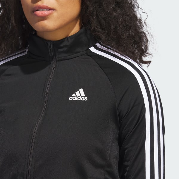 adidas Primegreen Essentials Warm-Up Slim 3-Stripes Track Jacket - Black |  Women's Training | adidas US
