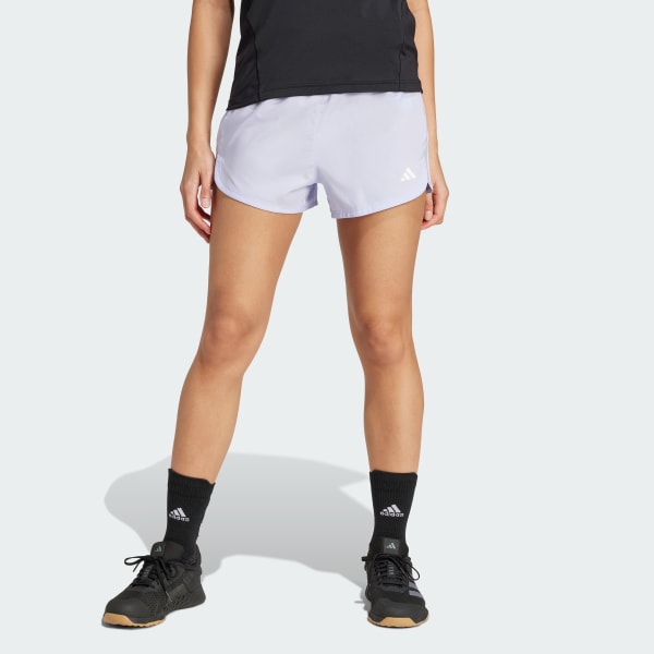 Purple Pacer Training 3-Stripes Woven High-Rise Shorts