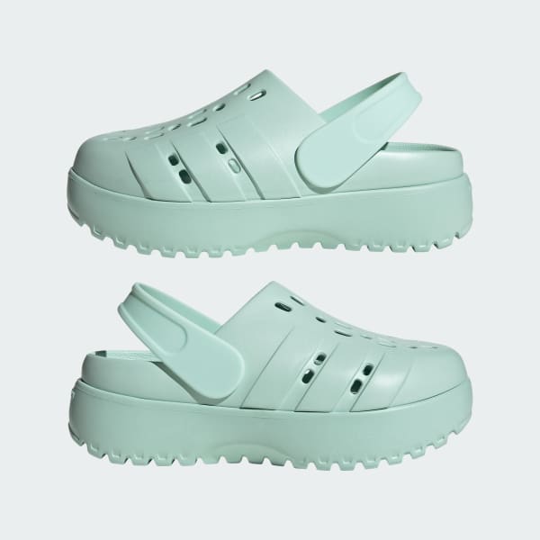 adidas Adilette Platform Clogs - Turquoise | Free Shipping