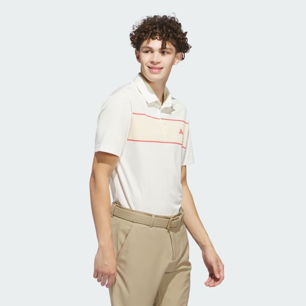 Beige Chest Stripe Polo Shirt