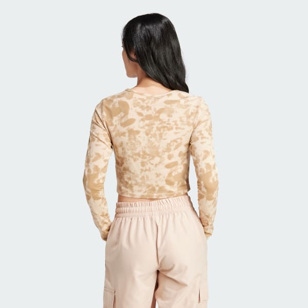 Beige Maglia 3-Stripes Crop