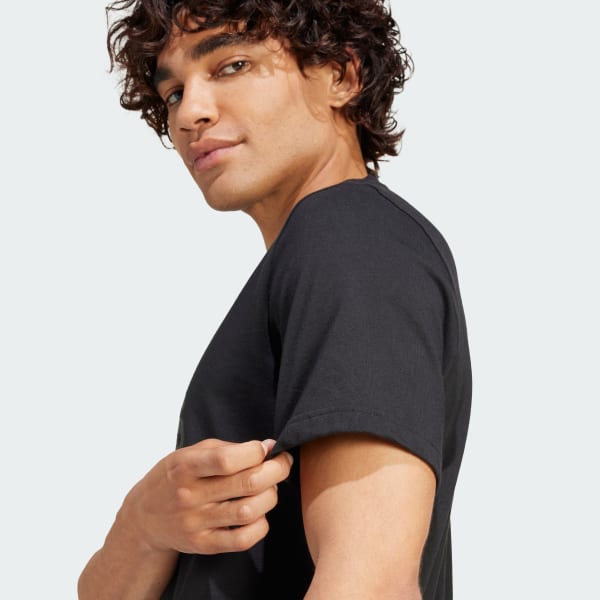 adidas Graphic Print Fleece Tee - Black | Free Shipping with