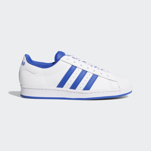 adidas blue shoes with white stripes