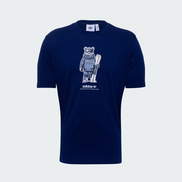 Blue Winter Sports Ski Bear Graphic Tee