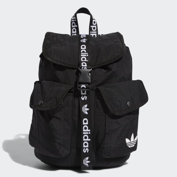 adidas originals backpack with small logo in black