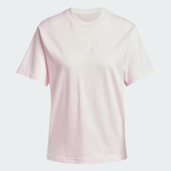 ruzová Essentials 3-Stripes Cotton T-Shirt