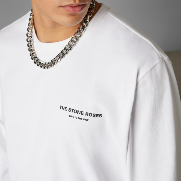 White Manchester United Stone Roses Originals Long Sleeve T-Shirt