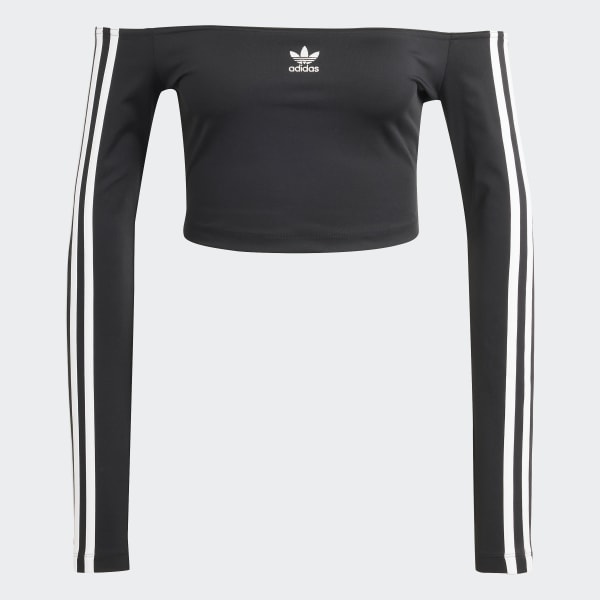 アディダス アディカラー オフショルダー 長袖Tシャツ - ブラック