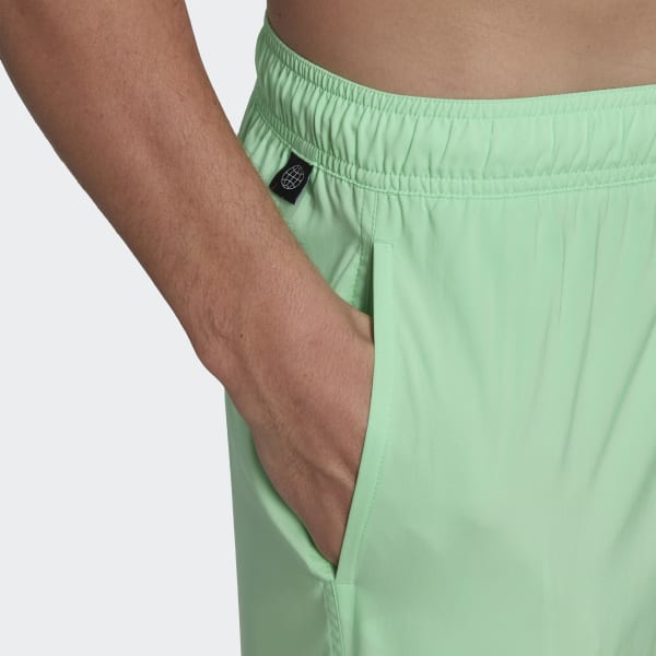 Verde Shorts de Natación Color Sólido Largo Clásico Z4546