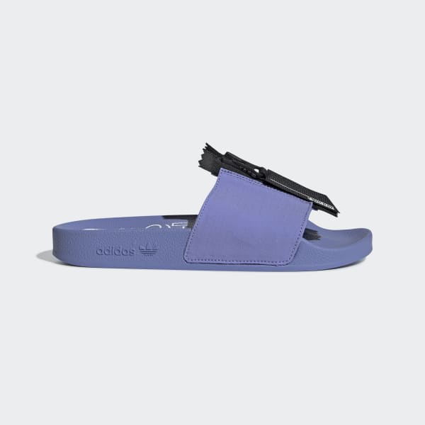 purple adidas slides