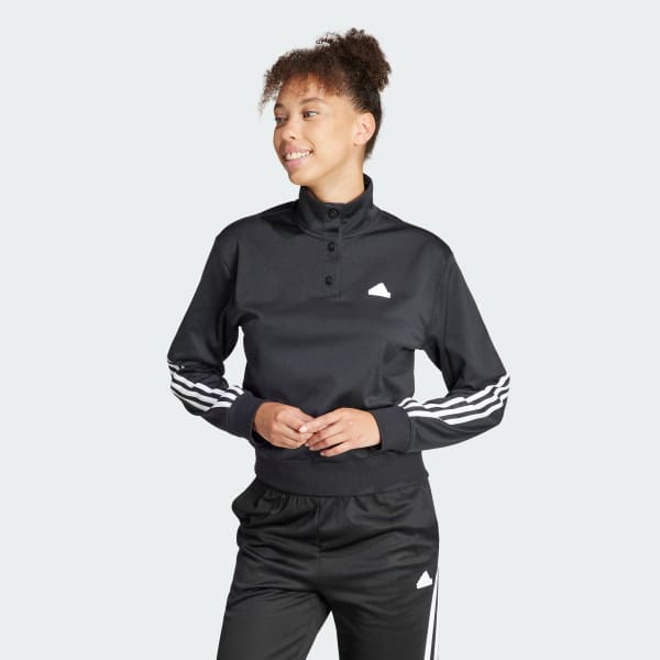 Black Iconic Wrapping 3-Stripes Snap Track Top