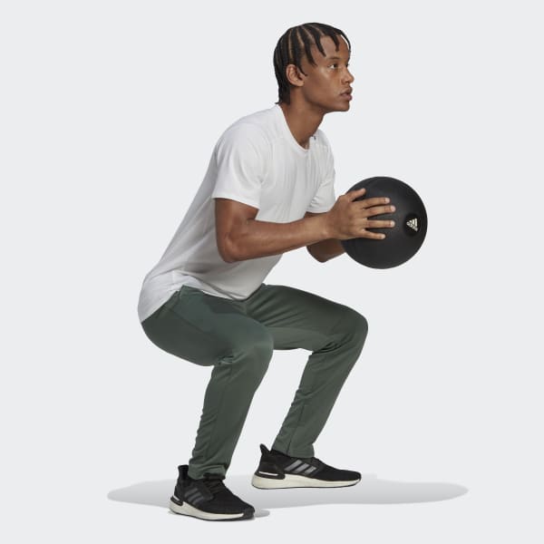 adidas AEROREADY Game and Go Small Logo Tapered Pants Green adidas