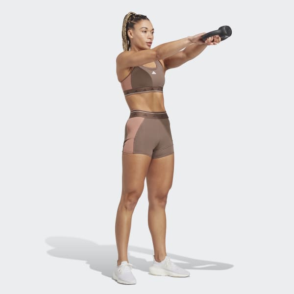 adidas Techfit Training Short Women\'s adidas - | Colorblock Brown US Leggings 