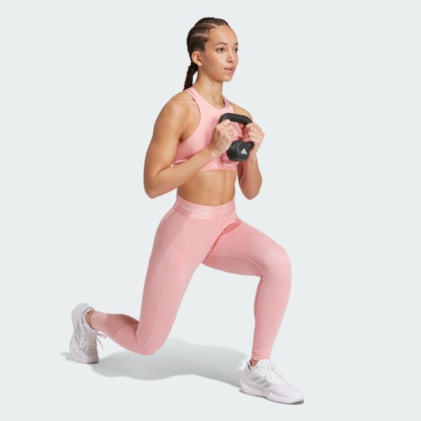 ruzová Podprsenka TECHFIT Medium-Support High-Neck