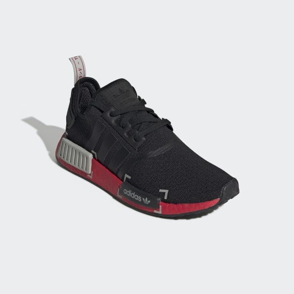 Men's NMD R1 Core Black and Red Shoes 