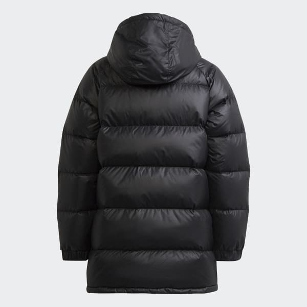 Schwarz adicolor Elongated Puffer Jacke