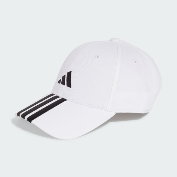 White 3-Stripes New Logo Baseball Cap