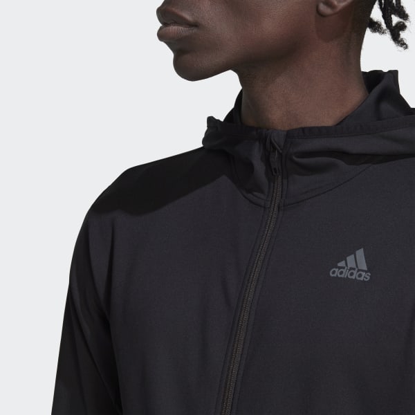 Nero Felpa con cappuccio HIIT Training Full-Zip