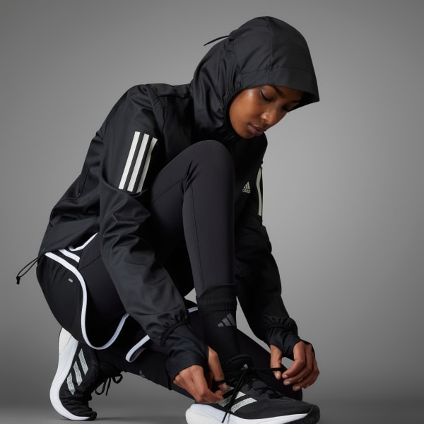 adidas Own the Run Hooded Running Windbreaker - Black | Women's Running |  adidas US