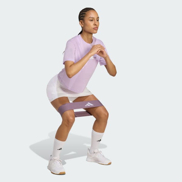 Roxo Camiseta de performance com o logotipo grande da treinando Essentials