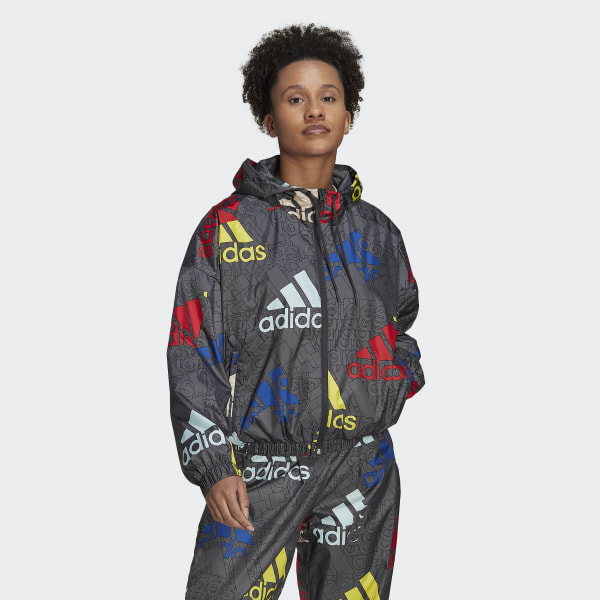 Grijs Essentials Multi-Colored Logo Loose Fit Windjack CO787