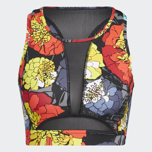 Siyah Run Medium-Support International Women's Day Allover Print Sporcu Sütyeni TW729