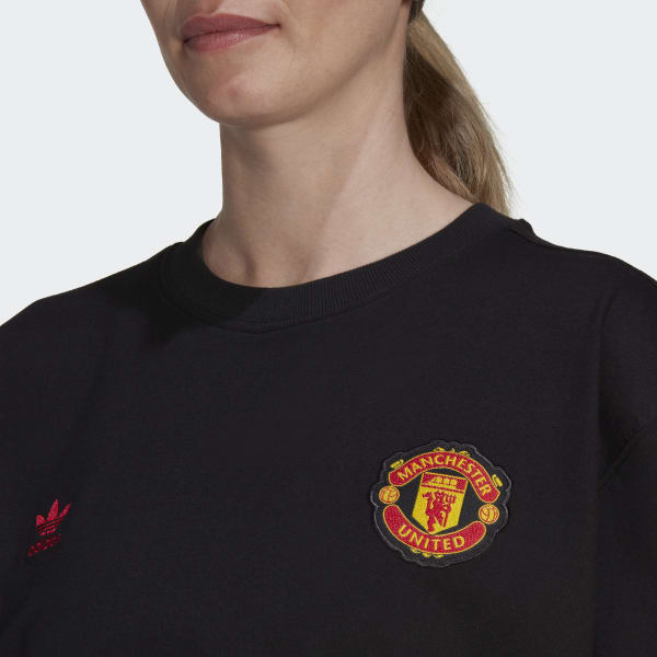 Black Manchester United Essentials Trefoil T-Shirt