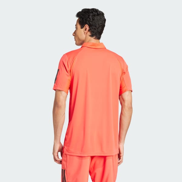 Red Club Tennis 3-Stripes Polo Shirt