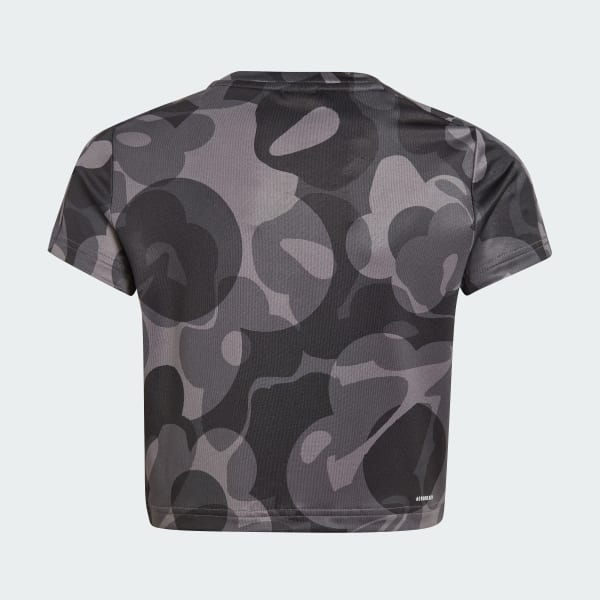 Negro Camiseta corta Essentials AEROREADY Seasonal Print (Adolescentes)