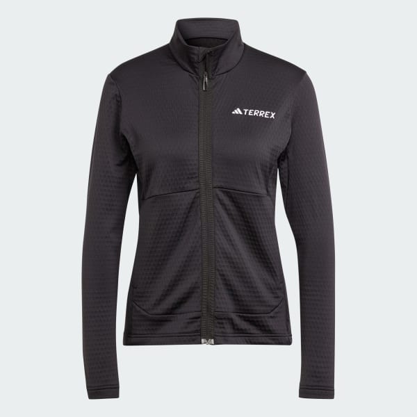 adidas Terrex Black Full-Zip adidas | Women\'s US Jacket | Light Multi Hiking - Fleece