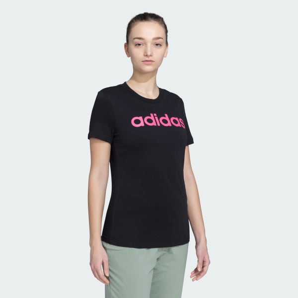 Black ESSENTIALS LINEAR TEE