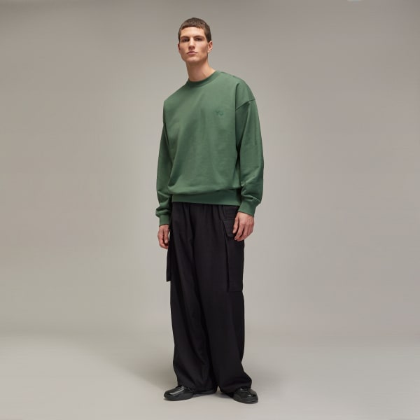 Green Y-3 French Terry Crew Sweater