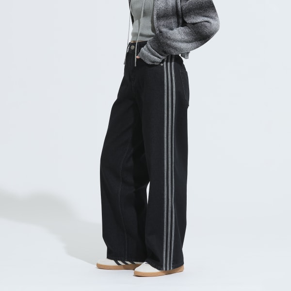 アディダス ファイヤーバード トラックパンツ デニム - ブラック