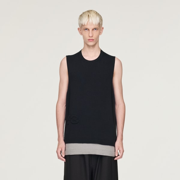 Noir Veste sans manches maille logo Y-3