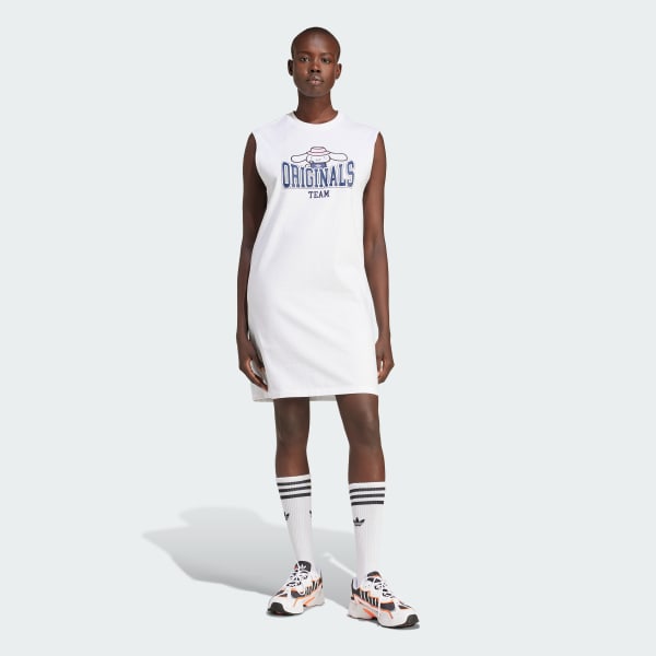 Blanco Vestido sin Mangas adidas Originals x Hello Kitty Cinnamoroll Estampado